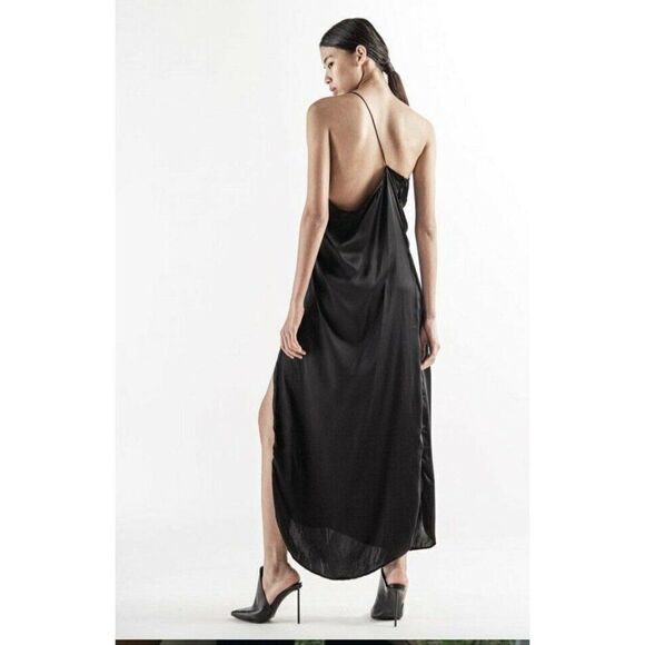 NWT FREE PEOPLE X NICHOLAS K  Sz S KYLE DRESS SATIN ONE SHOULDER MAXI DRESS - Picture 6 of 6
